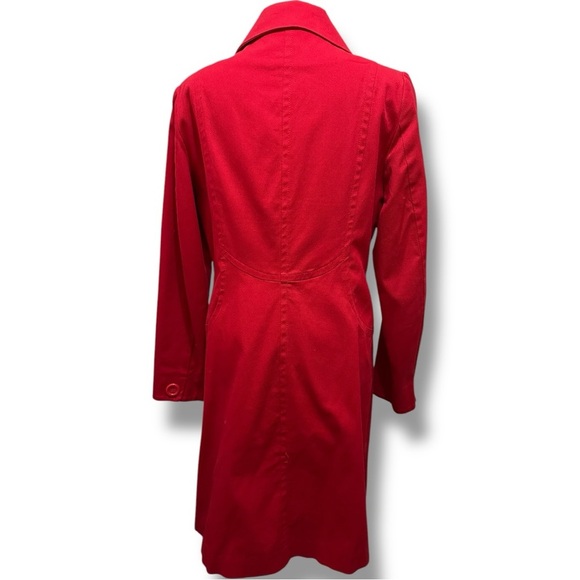 099 H&M | NWOT Vibrant Red Trench Coat - Stylish & Elegant (Size 8) - Picture 3 of 15